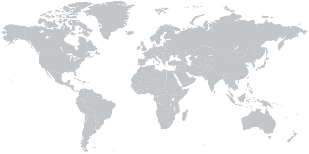 Worldmap Offices Worldmap with Potloc office locations pinned